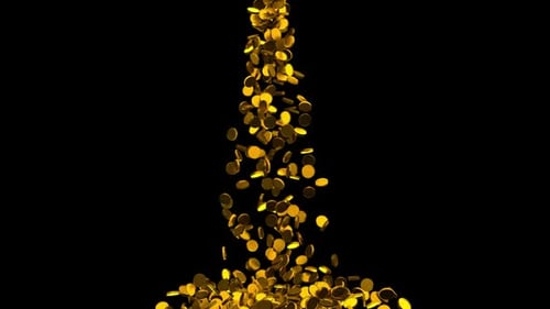 Seamless Loop Golden Coins Falling Money Animation