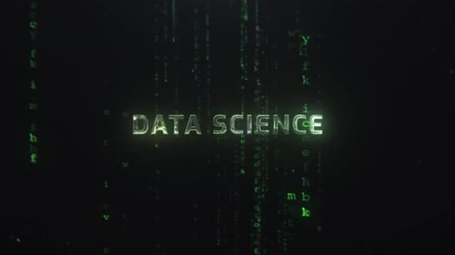 Futuristic Data Science Title Reveal with Digital Rain