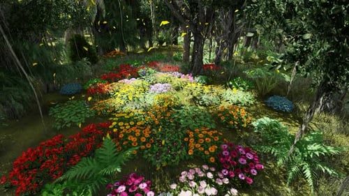 Blick auf den Garten mit