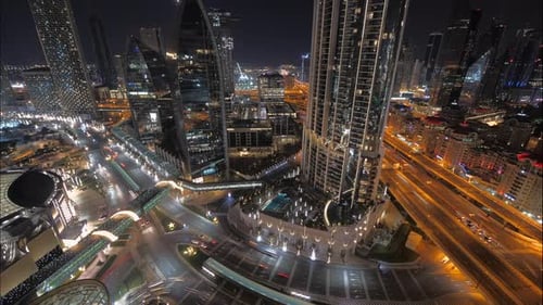 Zeitraffer des Wahrzeichens der modernen futuristischen Skyline der Stadt