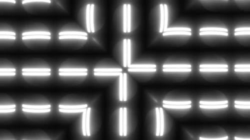 Dynamic glowing neon shapes pulse and shift in dark abstract motion