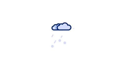 Weather Icon Animation with Cloud, Rain, and Snow