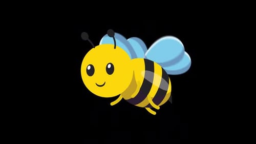 2D Bee Flying Transparent, Bienen-Animation
