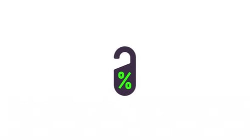 Discount symbol icon animation video