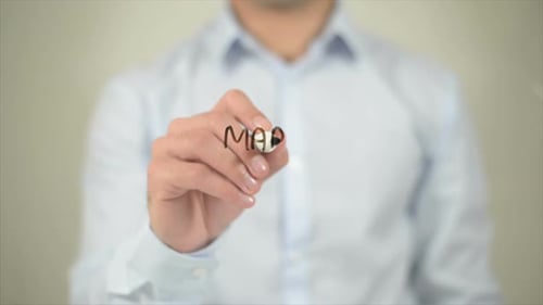 Market Segmentation Writing on Transparent Screen