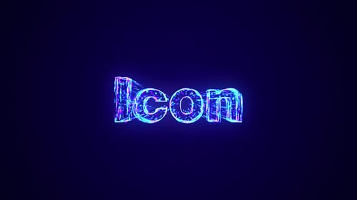 Futuristic Neon Text Reveal with Digital Particles