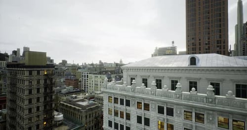 Urban Skyline View Showcasing Diverse Architecture in a Bustling City