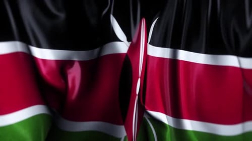 Waving Flag of Kenya Seamless Loop Background