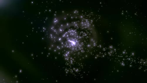 Glowing Abstract Particle Swirls in Dark Cosmic Background