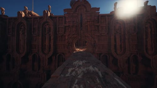 Dramatic Drone Footage Captures Dusty Fortress with Tense Mood