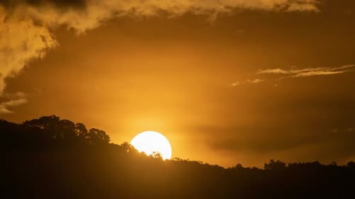 Golden Sunrise Time-Lapse over Dark Tree Ridge