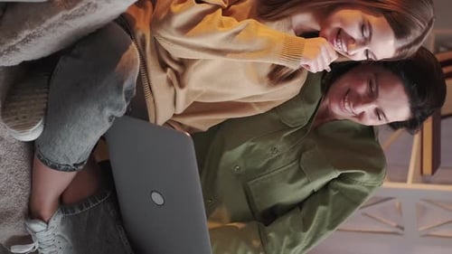 Vertical Family Internet Video Watching Mother