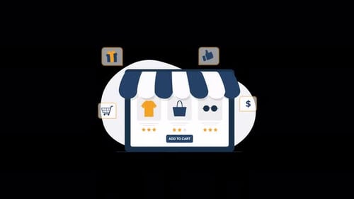Online Shopping Storefront E-commerce Business Animation