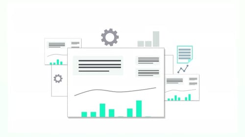 Animated Data Analysis Dashboard with Flat Design Elements