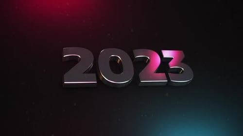 Metallic 3D 2023 Title Animation for New Year's Eve