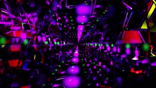 Disco Ball Rainbow Colors Lights Reflected Vj Loop Background Animation