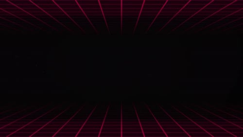Fond d'animation de boucle de grille rétro de couleur rouge