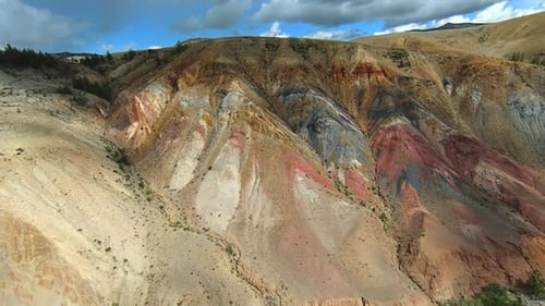 Scenic Aerial View of Multicolored Desert Mountains