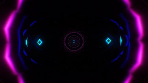 Abstract Neon Geometric Tunnel Loop Background