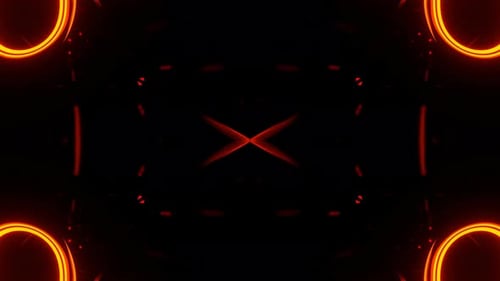 Red And Orange Flashing Neon Abstract Kaleidoscope Background Vj Loop In 4K