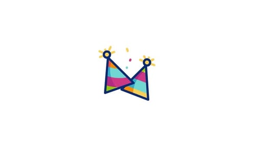 Colorful Animated Party Hat Celebration Icon