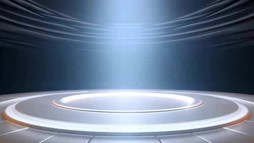 Podium Futuristische Vitrine mit Plattform für Produktausstellungen. Leeres modernes Bühnendisplay