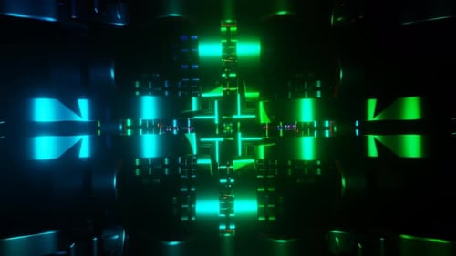Multicolor Patterns Dance Rhythmically in a VJ Loop Display