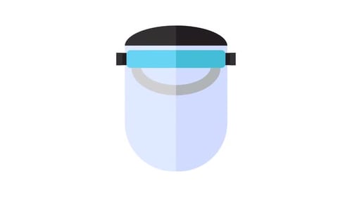 Animated Flat Design Medical Face Shield Reveal