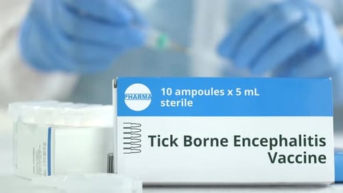 Box of Tick Borne Encephalitis Vaccine Close Up