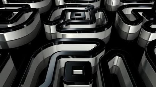 Abstract 3D Metallic Geometric Pattern Loop Background