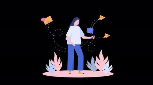 Person receiving messages in a digital environment