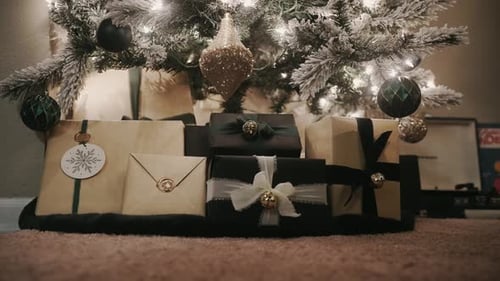 Presents Under a Decorated Christmas Tree