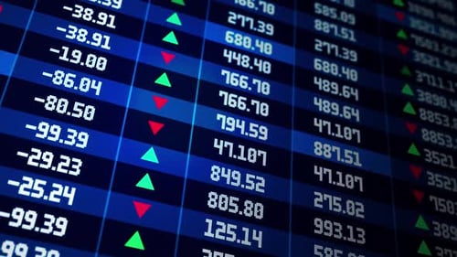 3D Investing and Stock Market Concept Gain and Profits with Faded Candlestick Charts