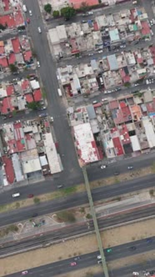Aerial top-down captures Ecatepec crowded conditions