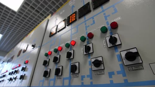 Electrical Machine Control Panel with Switches and Dials