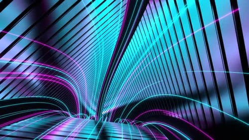 Blaue und rosafarbene Raumenergie auf dreieckigem Rahmenhintergrund VJ Loop In HD