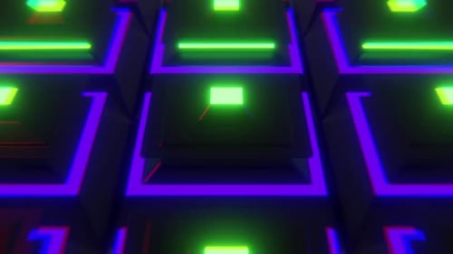 Colorful Neon Cube Hd