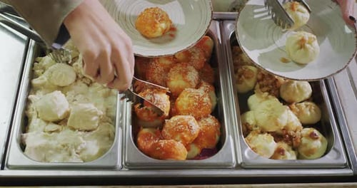 People Put Food on Their Plates