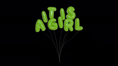 It Is A Girl Balloon Green