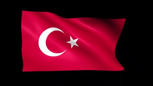 Realistic Waving Flag of Turkey Animation