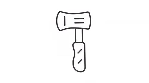 Animated Line Art Axe Icon Wiggle Loop