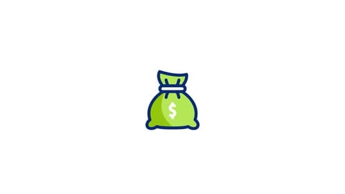 Animated Money Bag Icon with Coins Popping Out
