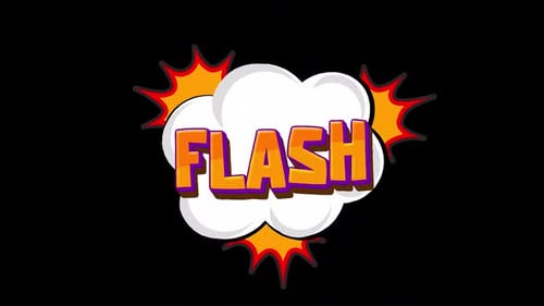 Comic Book Style Flash Text Burst Animation