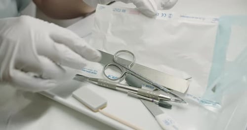 Manicure Tools Arranged on Tray in Clean Environment