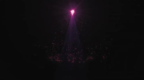 Magical Pink Light Beam with Falling Glitter Particles