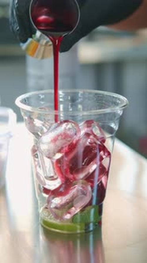 The Art of Preparing a Refreshing Drink with Ice Syrup and Other Ingredients for Enjoyment
