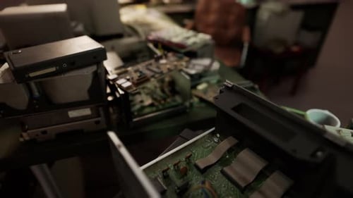 Computadora retro vintage y otros dispositivos