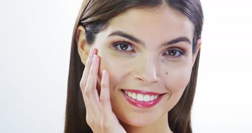 4k video footage of an attractive young woman posing in studio