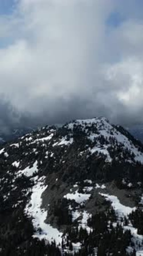 Snowy Canadian Mountain Peak. British Columbia, Canada.