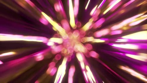 Hochgeschwindigkeits-Fluglinien, 3D-Animation in nahtloser Schleife, Verkehrslaser, neonpinke, violette Strahlen auf einem